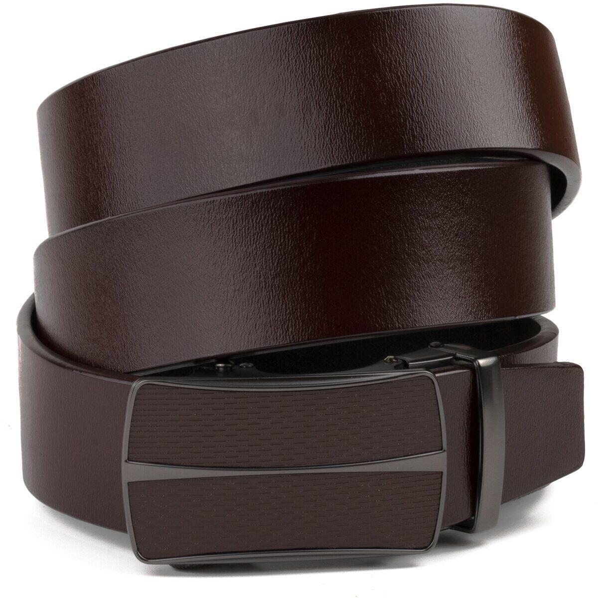 Ремінь чоловічий з автоматичною пряжкою Vintage 20305 Коричневий, фото 1