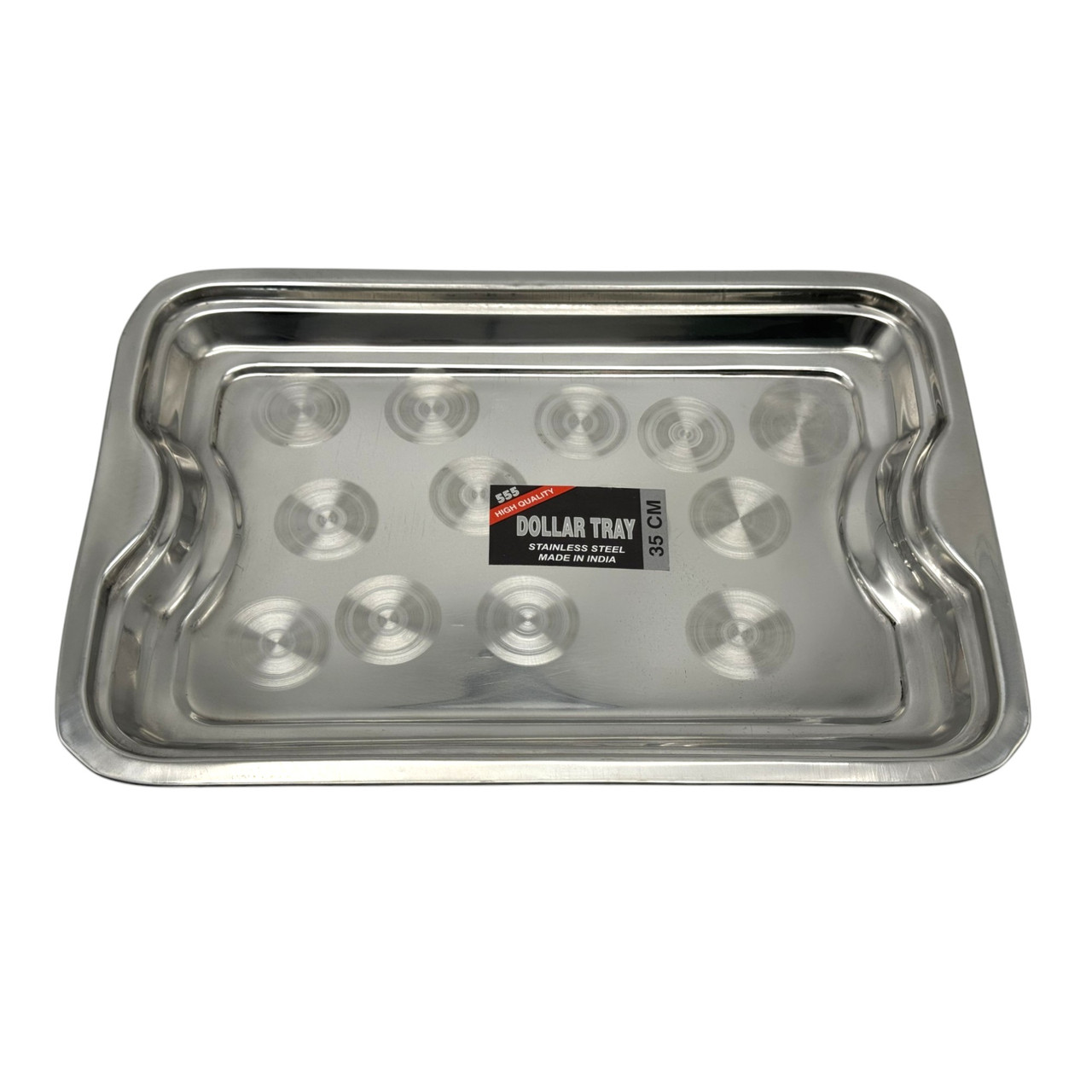 Піднос металевий прямокутний нержавійка Рознос з нержавіючої сталі 003 Dollar tray 34,5*24,5 см