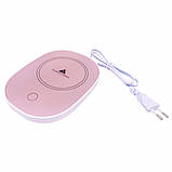 Керамічна чашка з кришкою та підставкою для підігріву напою набір Lucky для кави та чаю, фото 5