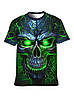 Футболка чоловіча 3D Зелений Череп на чорному фоні L 52 поліестер, фото 4