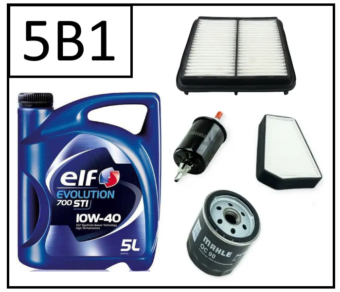 Набір заміни оливи в двигуні Lanos 5в1 (олива Elf 10W-40 5л, 4 фільтри), фото 1