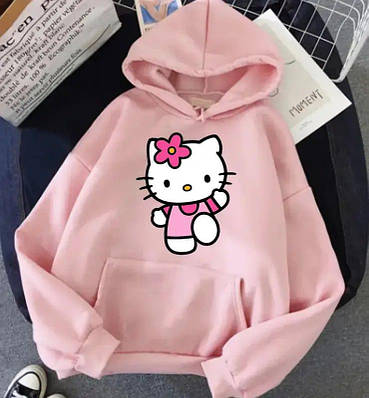 Рожева толстовка з принтом Hello Kitty,РОЗМІР ТІЛЬКИ 44