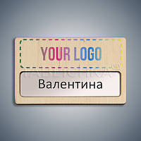 Бейдж Wood вільха, 67х40 мм