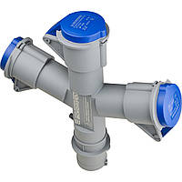 Адаптер 1 вилка 3 розетки АСКО-УКРЕМ UСombi 3 полюси 2P+PE 16A IP44 (A0080010164)