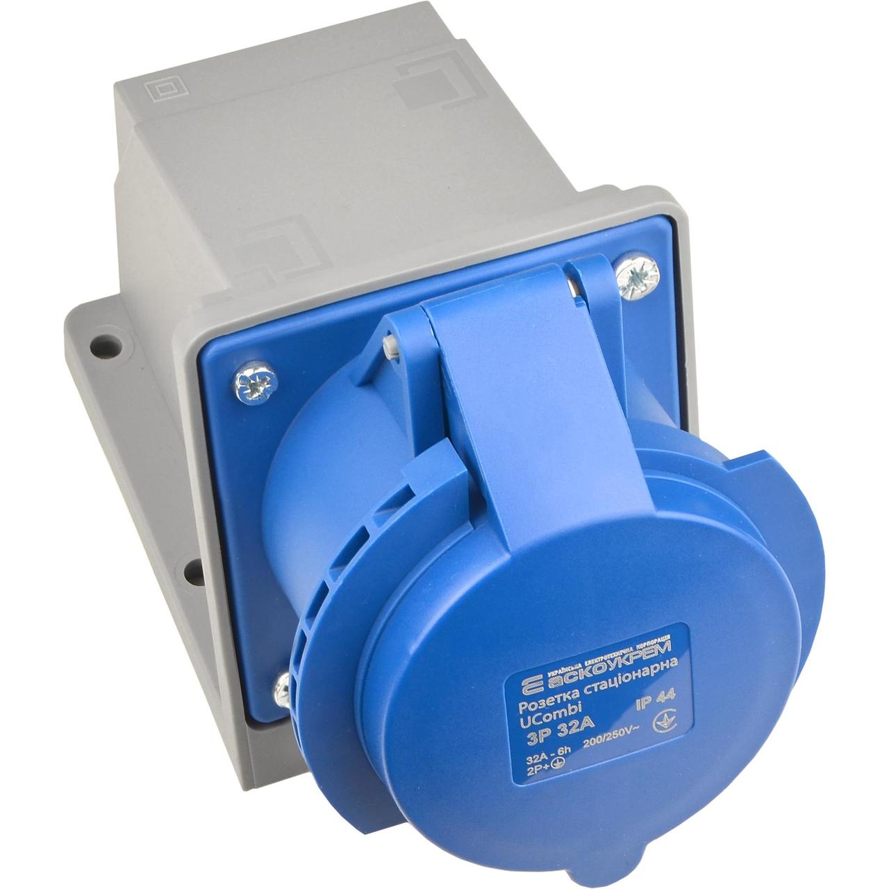 Розетка настінна АСКО-УКРЕМ UСombi 3 полюси 2P+PE 32A IP44 (A0080010142)