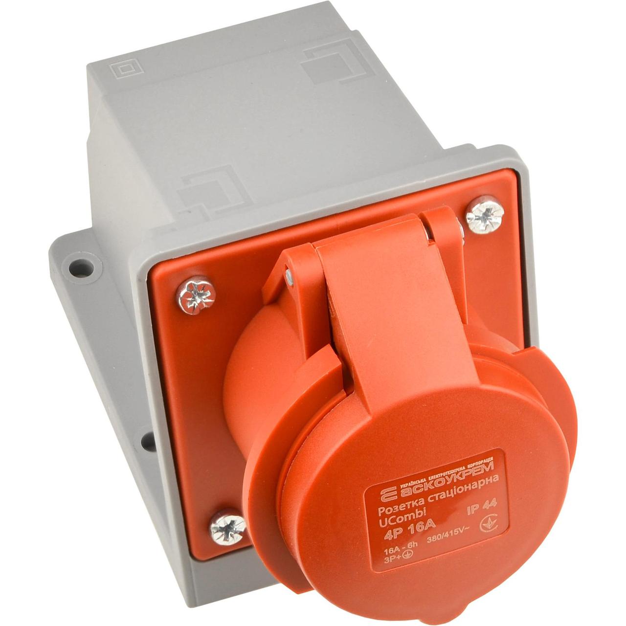 Розетка настінна АСКО-УКРЕМ UСombi 4 полюси 3P+PE 16A IP44 (A0080010146)