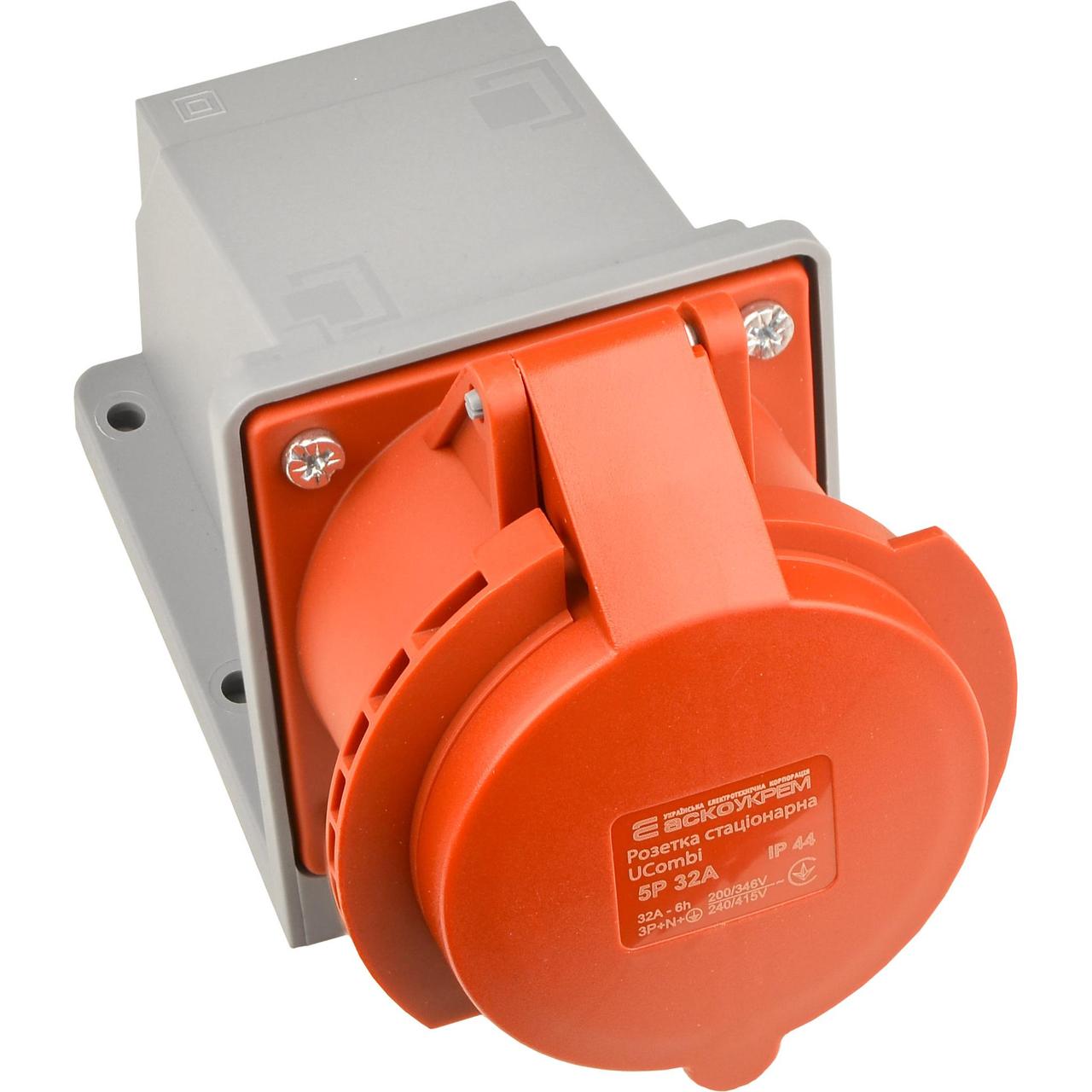 Розетка настінна АСКО-УКРЕМ UСombi 5 полюсів 3P+N+PE 32A IP44 (A0080010153)
