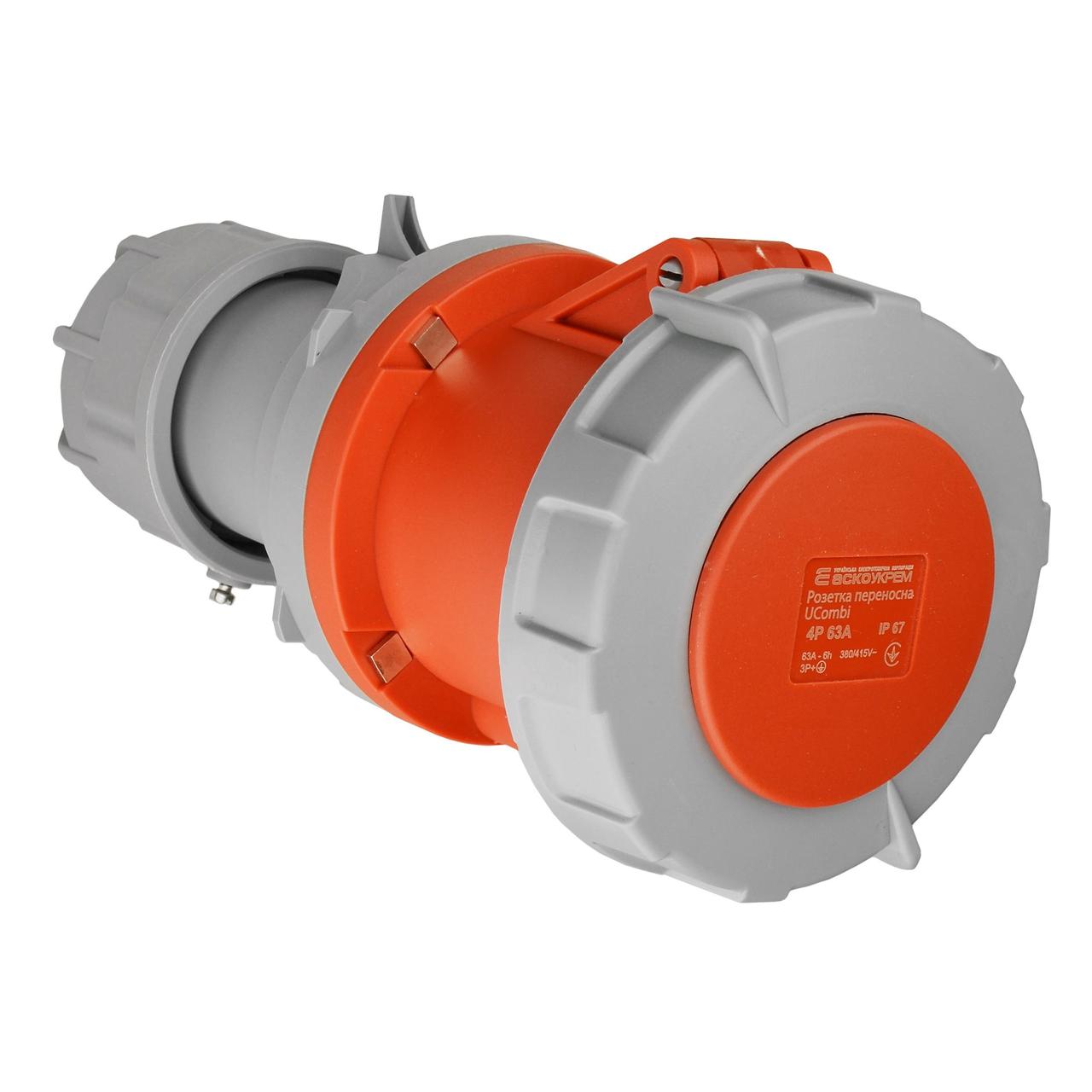 Розетка переносна АСКО-УКРЕМ UСombi 4 полюси 3P+PE 63A IP67 (A0080010127)