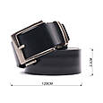 Чоловічий ремінь з цікавою автоматичною пряжкою Vintage 20379 Чорний, фото 3