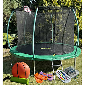 Батут WCG 305 см із внутрішньою захисною сіткою та LED підсвіткою 10FT + баскетбольний кошик + м'яч