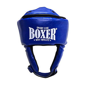 Шолом карате з посиленою маківкою BOXER NEW M вінілшкіряний синій