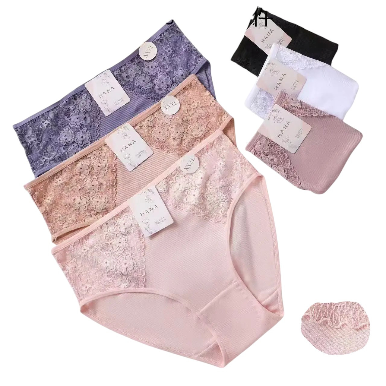 Жіночі трусики високі  з мереживом великих розмірів 3XL(54-56), фото 1