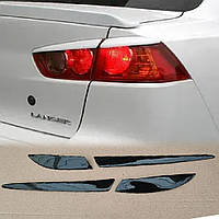 Дефлекторы фар на стопы Mitsubishi Lancer 10 Митсубиси Ланцер 10 Вии стеклопластик под покраску