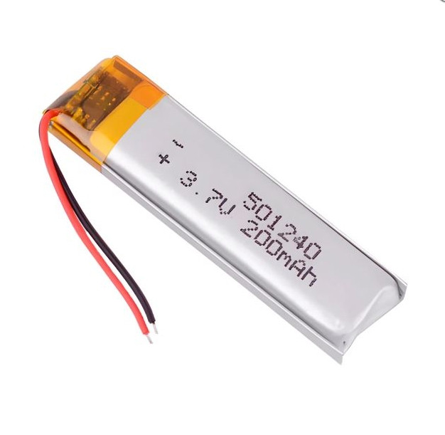 Акумулятор універсальний 501240P з контролером, 5 х 12 х 44 мм (200 mAh)/ для кейсів навушників, гарнітур