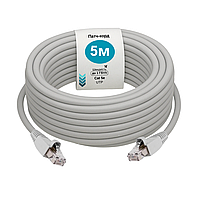 Патч-корд CAT5e 5 м LAN UTP Pavlysh Мережевий кабель для інтернету до 1 Гбіт/с Сірий