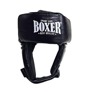 Шолом боксерський з відкритою маківкою BOXER NEW М вінілшкіряний чорний