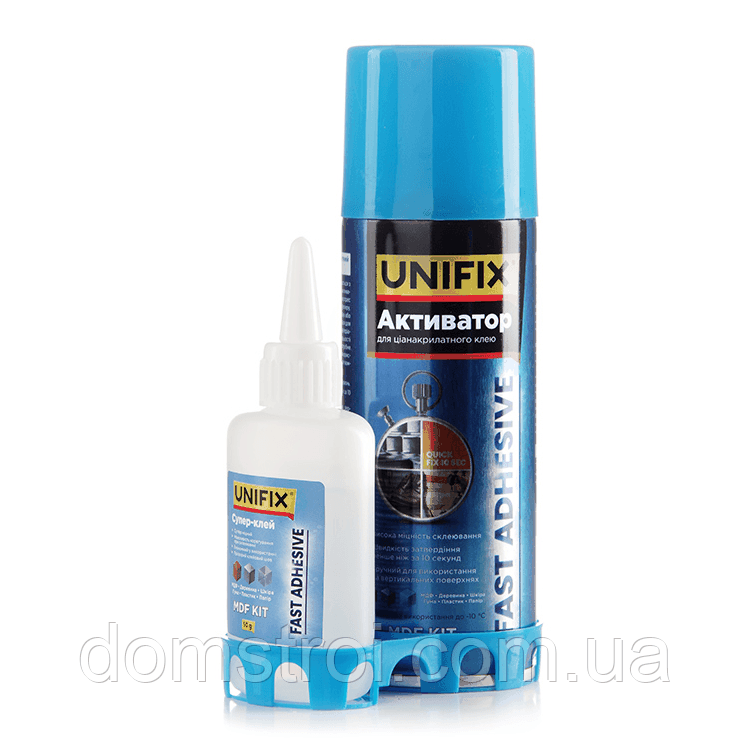 Клей двокомпонентний з активатором для експрес склеювання UNIFIX 705 (100 мл + 400 мл)