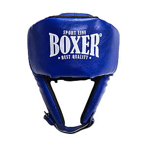 Шолом боксерський з відкритою маківкою BOXER NEW М вінілшкіряний синій