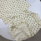 Жіночі бавовняні піжами №627 Бежевий з коричневими серцями, фото 5