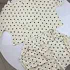 Жіночі бавовняні піжами №627 Бежевий з коричневими серцями, фото 4