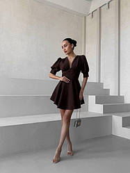 Жіноче плаття-комбінезон; Колір чорний, шоколад і білий; Розміри S,M,L,XL;