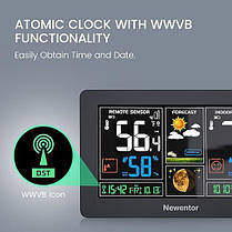 Newentor Бездротовий термометр для вулиці та приміщень Newentor Weather Station, цифровий термометр із кольоровим д, фото 3