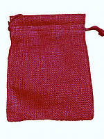 Мішечок джут для карток таро 18*13 см, темно червоного кольору