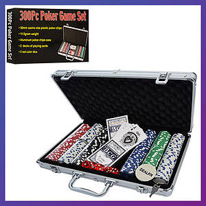 Настільна гра покер у валізі D4 300 фішок 11,5 г без номіналу