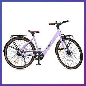 Електровелосипед двоколісний для дорослих Profi MEB 700C NOVA-5 28 дюймів 48V10AH 250W Бузковий матовий