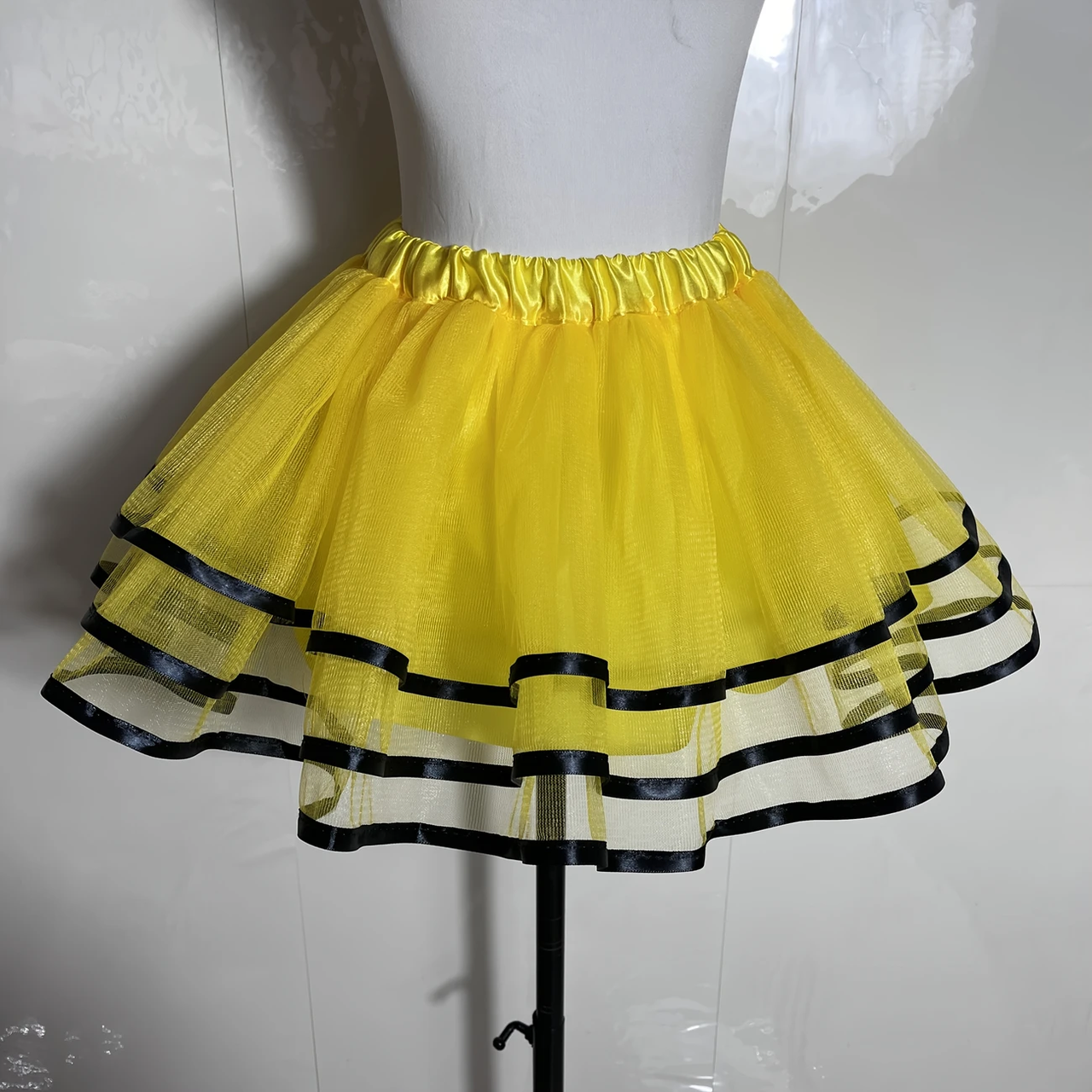 Фатинова спідниця жовта із чорним. Спідниця до костюма бджілки, квіточки, фото 1
