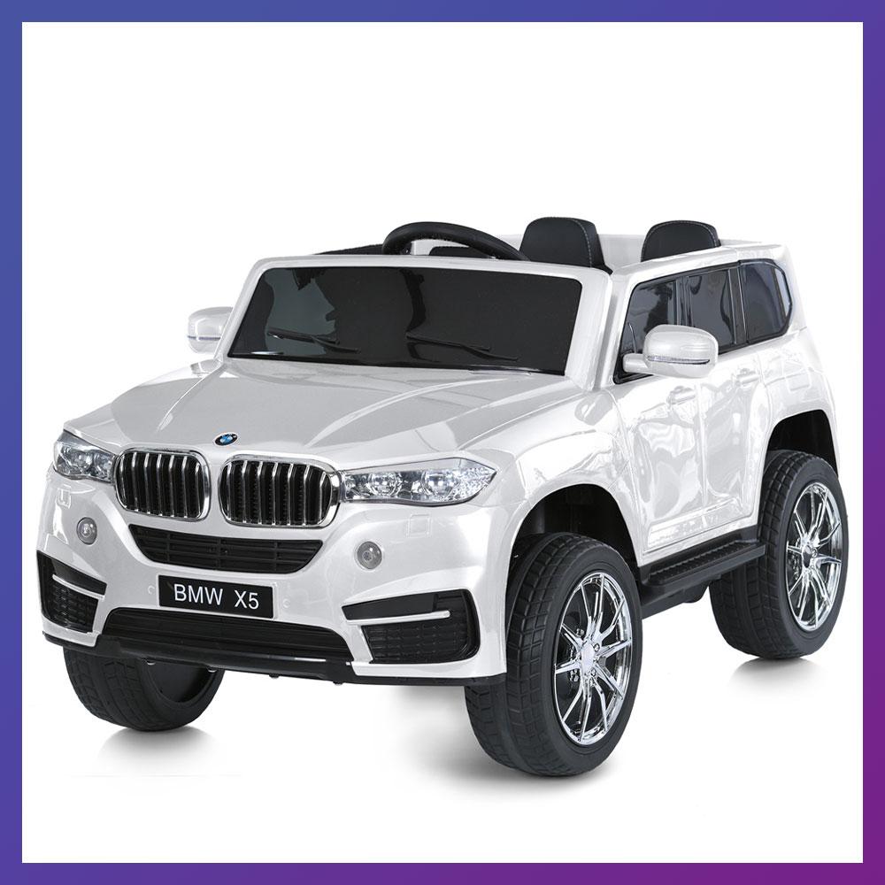 Дитячий електромобіль на акумуляторі BMW X5 M 6139 з пультом радіокерування для дітей 3-8 років Білий, фото 1