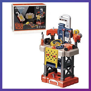 Дитячий ігровий набір інструментів 8802 шурупокрут на батарейках валіза верстат 78 елементів