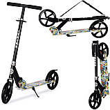 Самокат міський двоколісний для дітей від 8 років з ножним гальмом ITRIKE SR 2-010-2-WP1 з принтом, фото 2