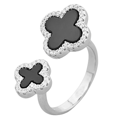 Каблучка срібна в стилі Van Cleef