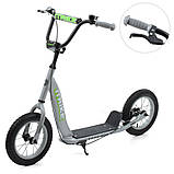Самокат міський двоколісний для дорослих і дітей від 8 років із ручним гальмом SR 2-043-1-G Сірий, фото 2