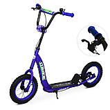 Самокат міський двоколісний для дорослих і дітей від 8 років з ручним гальмом SR 2-043-1-BL1 Синій, фото 2
