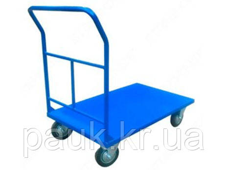 Візок платформовий 800Х1500 мм, вантажний візок зі зварною ручкою, ручний візок РПТ (З) -015-200 М, візок з платформою, фото 1