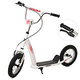 Самокат міський двоколісний для дітей від 8 років з ручним гальмом iTrike SR 2-047-W Білий, фото 2