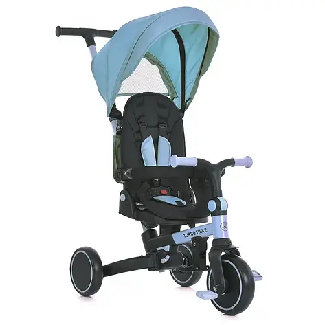Велосипед триколісний дитячий Turbo Trike MT 1036 Blue (ручка, EVA колеса, складаний), фото 1