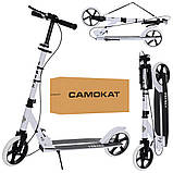 Самокат міський двоколісний для дорослих і дітей від 8 років з ручним гальмом ITRIKE SR 2-049-1-WB Білий, фото 2