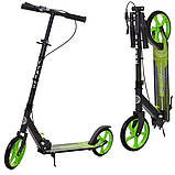 Самокат міський двоколісний для дітей від 8 років з ножним гальмом ITRIKE SR 2-051-1-G Зелений, фото 2