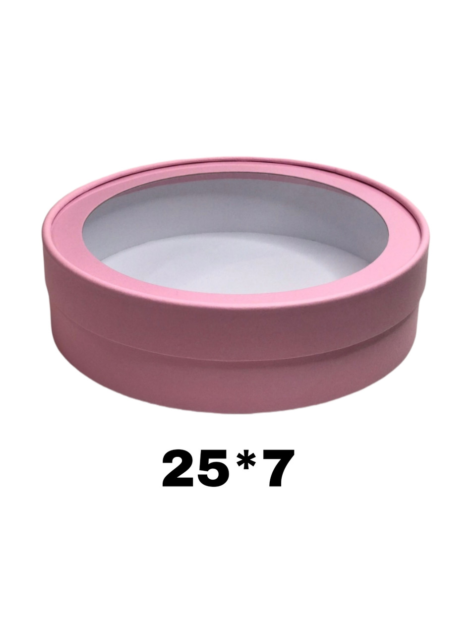 Коробка зефірна 25*7 (рожева матова)