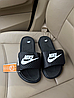 Чоловічі тапки Nike шльопанці Найк чорно білі сланці тапочки літні на липучці, фото 4
