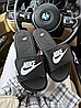 Чоловічі тапки Nike шльопанці Найк чорно білі сланці тапочки літні на липучці, фото 2