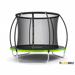 Батут із внутрішньою захисною сіткою 252 см LEOBRO Pro 8FT LB1008P GREEN для дітей на дачу в приватний будинок
