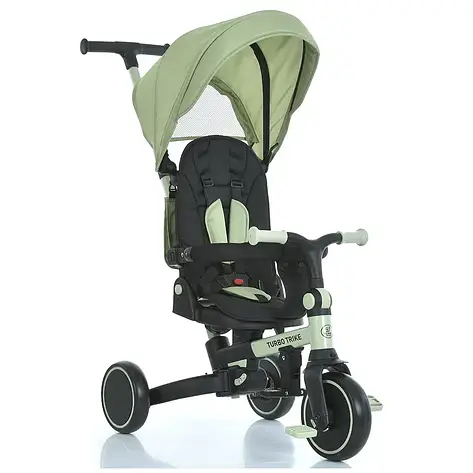 Велосипед триколісний дитячий Turbo Trike MT 1036 Green (ручка, EVA колеса, складаний), фото 1