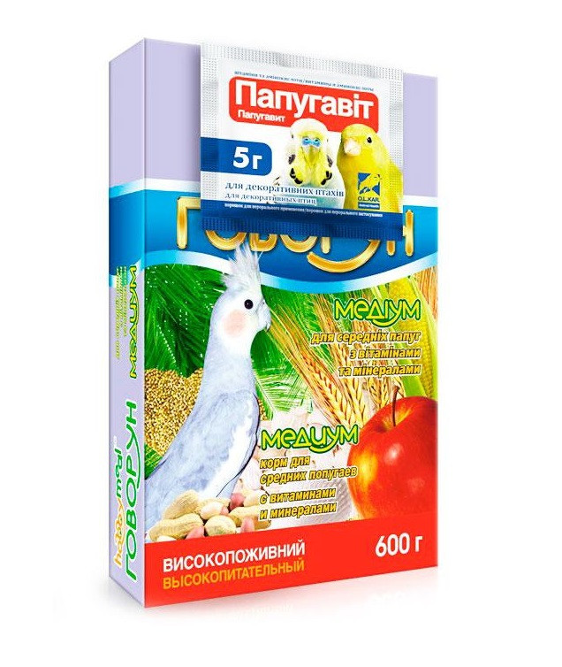 Корм Хоббі Міл Говорун Медіум для середніх папуг 600 г, O.L.KAR