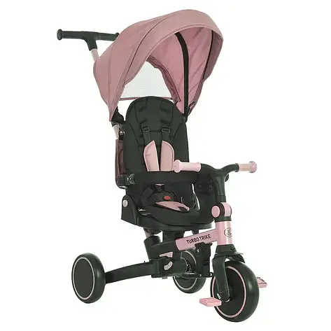 Велосипед триколісний дитячий Turbo Trike MT 1036 Pink (ручка, EVA колеса, складаний), фото 1