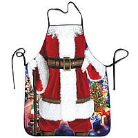 Фартух новорічний з приколом Дід Мороз 80 на 60 см різнобарвний