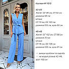 Костюм діловий жіночий ЖИЛЕТ-ПІДЖАК ТА БРЮКИ РОЖЕВИЙ 1610, фото 7